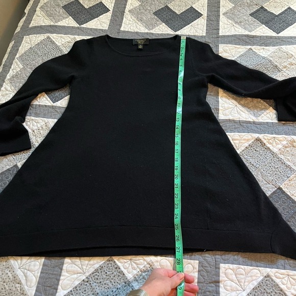 Charter club cashmere black sweater shark bite hem women’s xs - Picture 8 of 10